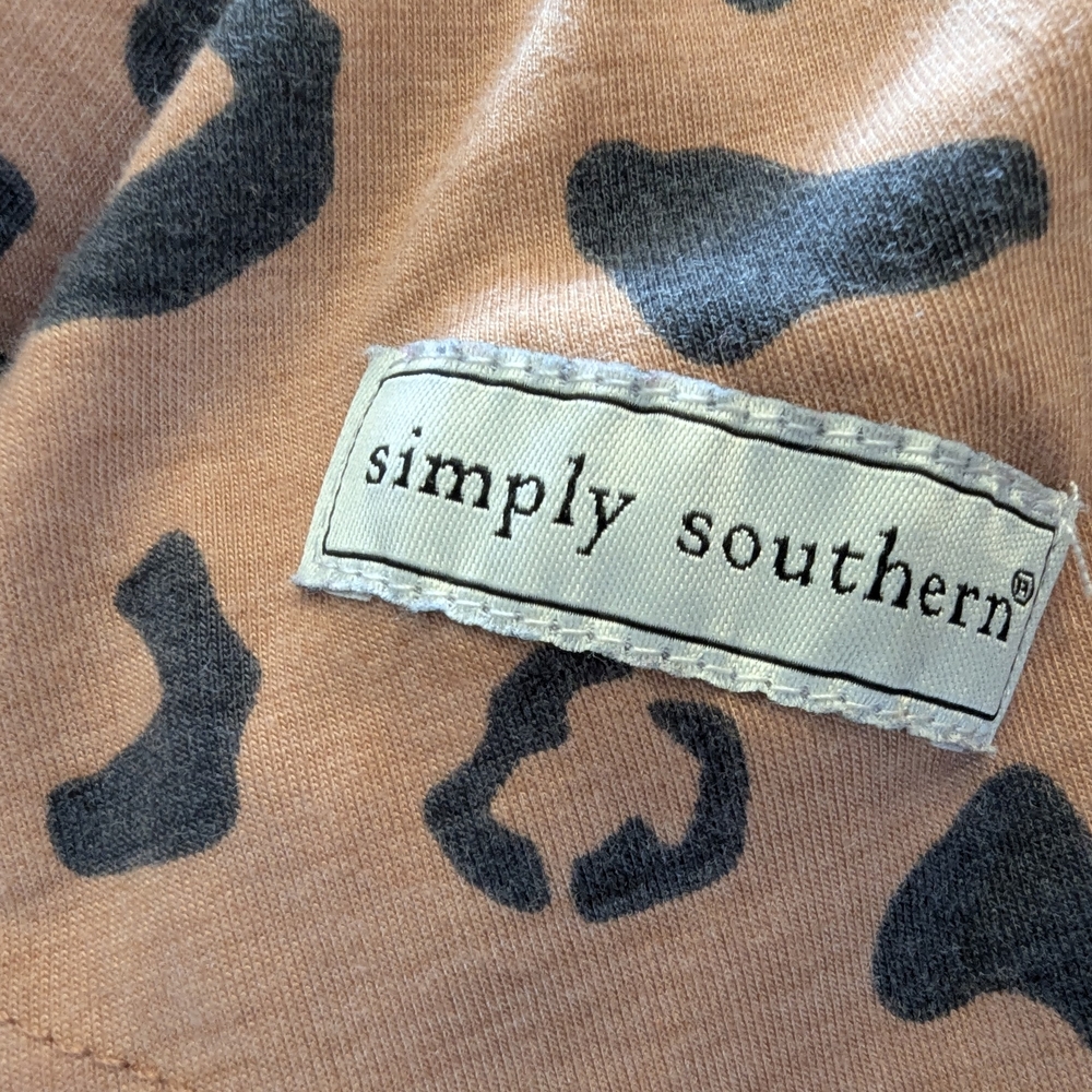 Simply Southern Brown Leopard Print Blouse XXL Ruffles - Picture 3 of 10